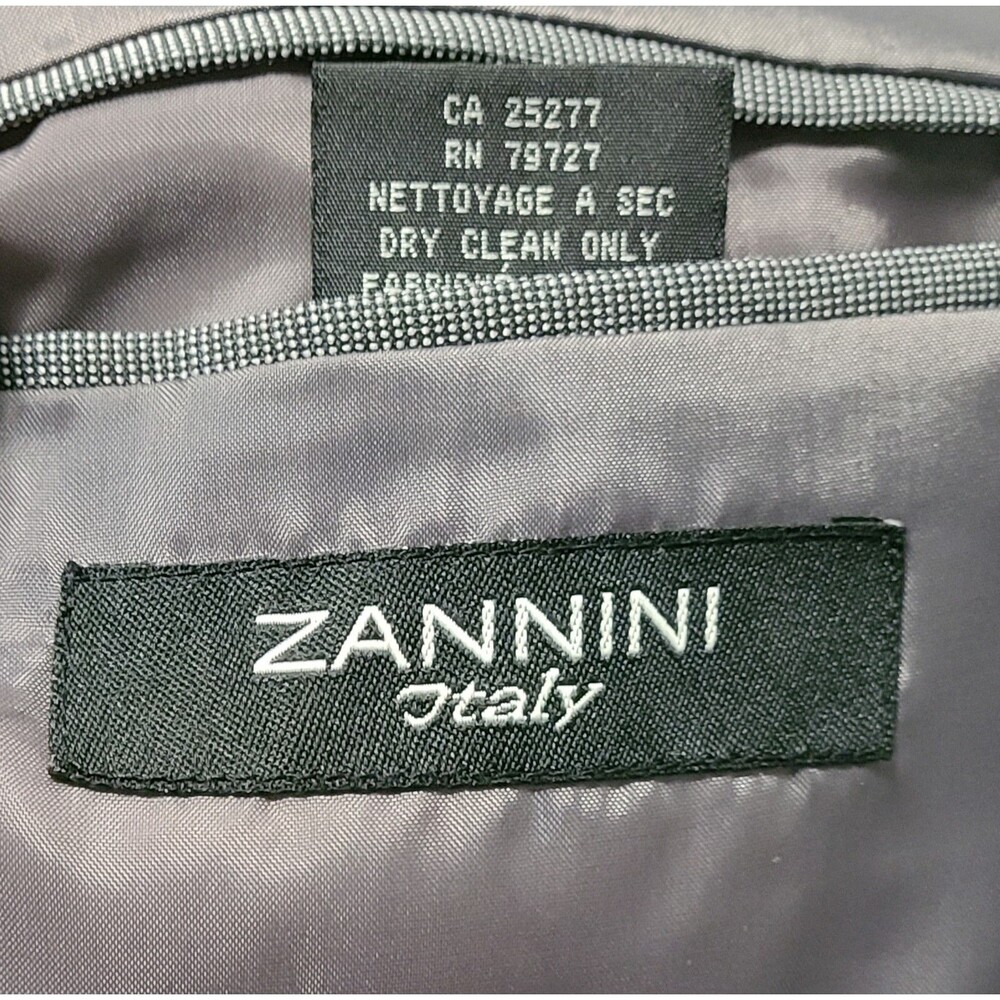 Zannini Italy Mens 44 Blazer Jacket Gray 3-Button EUC Pockets Sewn - Picture 6 of 8